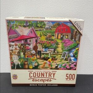 MasterPieces Country Escapes 500 pc Puzzle Stone Mill Vineyard SALE 🔴3/$25!